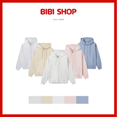 [Unisex][French Terry] Áo trùm đầu rộng rãi có khóa kéo (Lông cừu) (10 màu)_SPMZE49C01