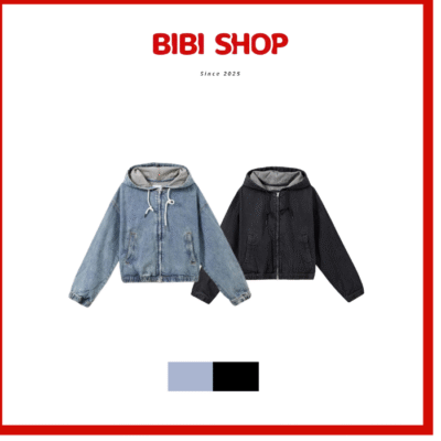 Áo hoodie denim ngắn tay_SPJEE49G11